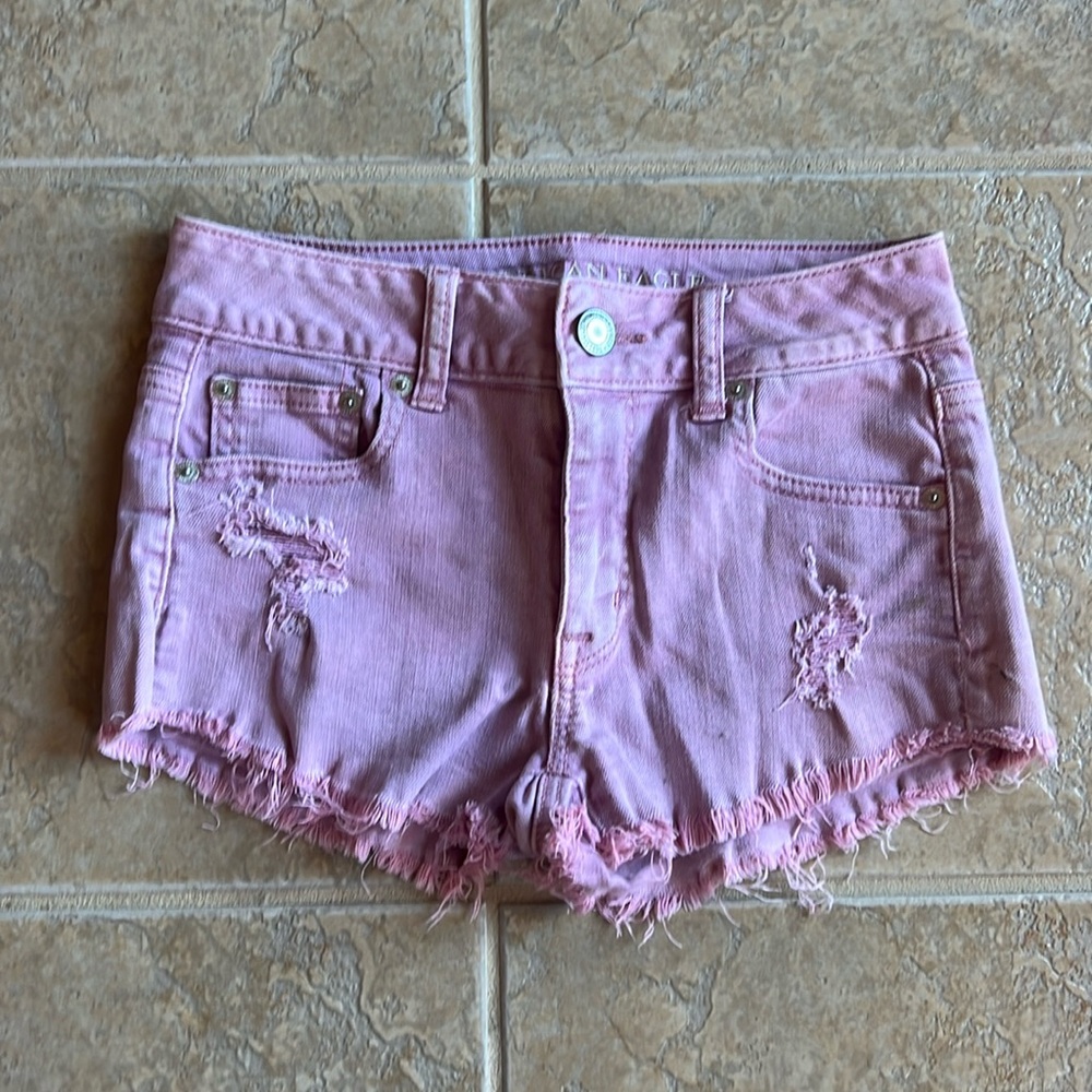 American Eagle Shorts Stretch Pink 00